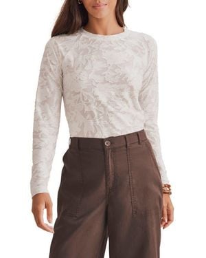Splendid Cecelia Floral Long Sleeve Top - Brown