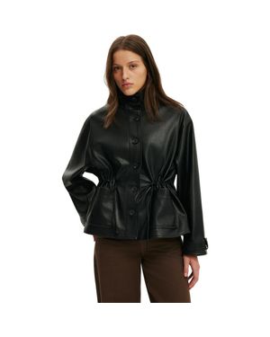 Cotton On Eli Faux Leather Parka - Black