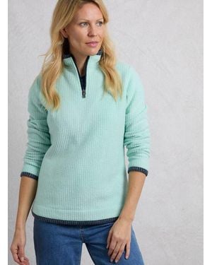 Weird Fish Beye 1/4 Zip Grid Fleece - Green