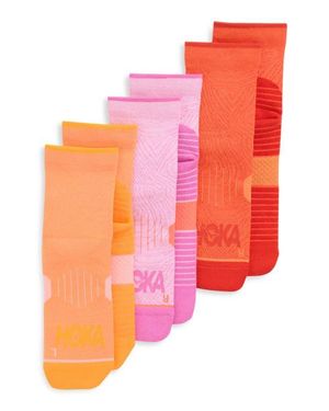 Hoka One One 3-Pack Running Quarter Socks - Pink