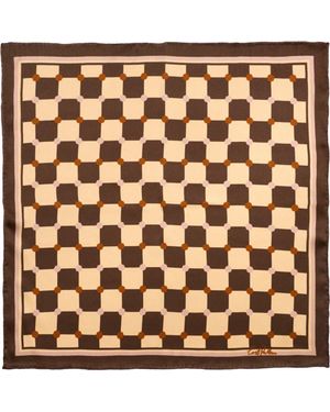 Lost Pattern Checkerboard Pocket Square - Metallic