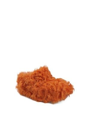 Zigi Fauna Genuine Shearling Platform Clog Slipper - Orange