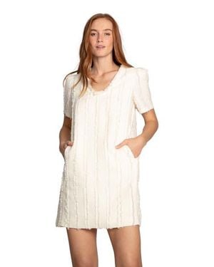 Belle & Bloom Solana Boho Fringe Shift Mini Dress - White