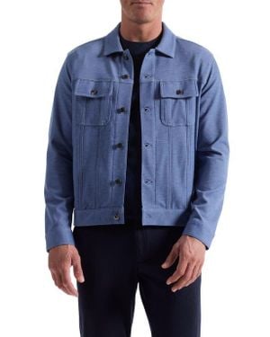 Bugatchi Knit Trucker Jacket - Blue