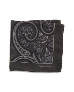 Ralph Lauren Paisley Silk Pocket Square - Black