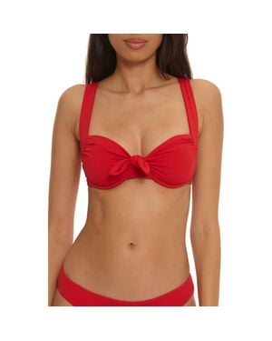 Becca Color Code D-Cup Underwire Swimsuit Top - Red