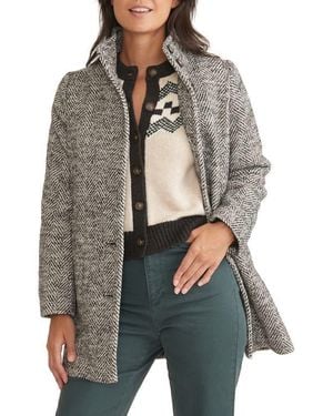 Marine Layer Stephanie Herringbone Cocoon Coat - Gray