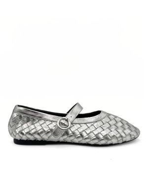 Amie Rafa Rena Woven Mary Janes - Gray