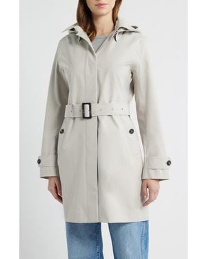 Save The Duck Jackie Water Repellent Raincoat With Removable Hood - White