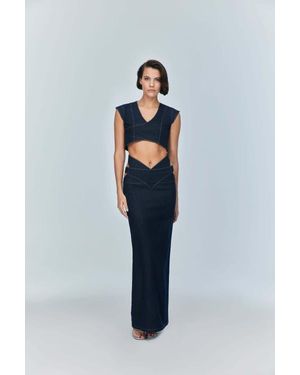 Jendue US Vonk Cut Out Denim Skirt - Blue