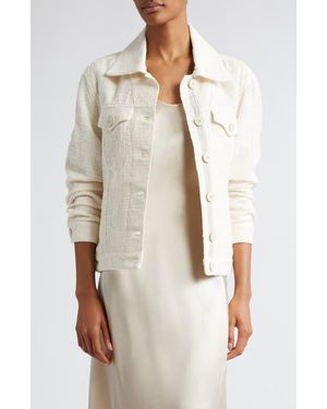 Eleventy Slub Weave Cotton Blend Trucker Jacket - Natural