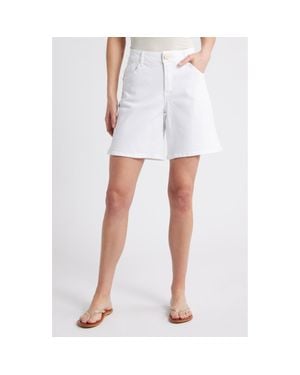 Wit & Wisdom High Waist Relaxed Denim Shorts - White