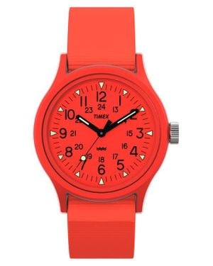 Timex Mk1 Resin Webbing Strap Watch, 36Mm - Red