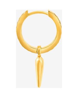 Dower & Hall Single Hammered Raindrop Charm Story Hoop - Yellow