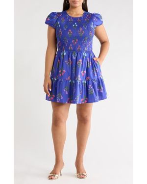 Sugarlips Clemen Floral Print Minidress - Blue
