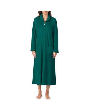 Eileen West Zip-Up Longline Robe - Green