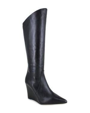 Zigi Karlin Pointed Toe Wedge Boot - Black
