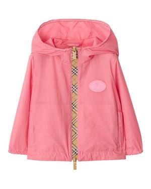 Burberry Checker-Tape Nylon Hooded Jacket - Pink