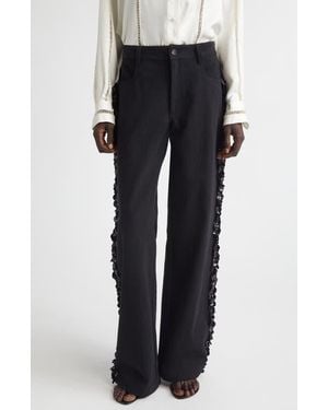 DIOTIMA Burro Paillette Side Stripe Wide Leg Jeans - Black