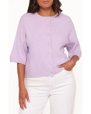 Petal & Pup Lilith Elbow Sleeve Cardigan - Purple