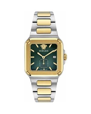 Versace Greca Edge Two-Tone Bracelet Watch, 38Mm X 49Mm - Metallic