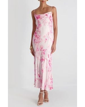 French Connection Oona Floral Print Satin Slipdress - Pink