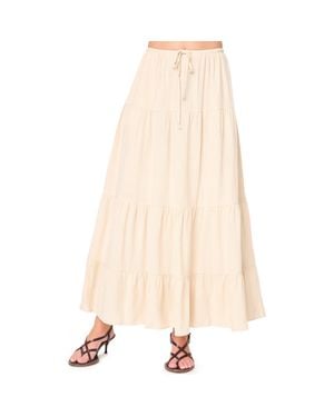 Gibsonlook Tiered Maxi Skirt - Natural