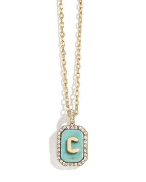 BaubleBar Initial Pendant Necklace - Metallic