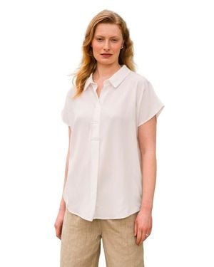 Celtic & Co. Short Sleeve Relaxed Fit Blouse - White