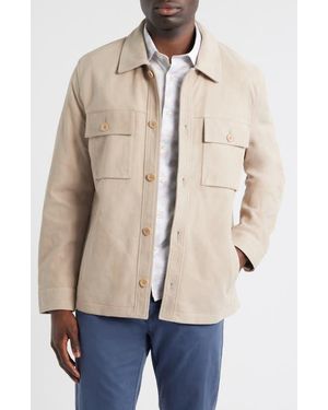 Bugatchi Suede Shirt Jacket - Natural