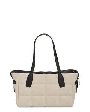 VEE COLLECTIVE Small Tela Quilted Tote - White