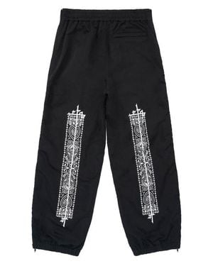 RTA Nixon Placed Paisley Print Nylon Sweatpants - Black