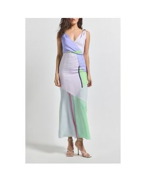 10 Crosby Derek Lam Gabrielle Print Sleeveless Mermaid Maxi Dress - Blue