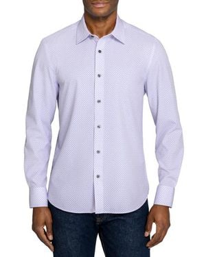 Con.struct Slim Fit Diamond Geo Woven Long Sleeve Basic Shirt - Purple
