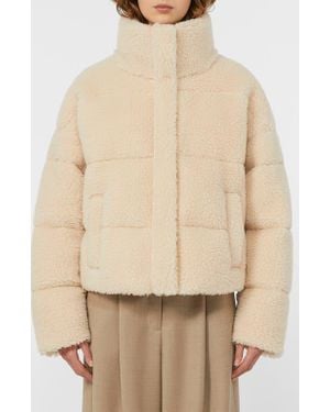 Weekend by Maxmara Alfredo Quilted High Pile Fleece Jacket - Natural