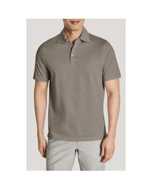 Jack Victor Davis Cotton & Linen Polo - Gray