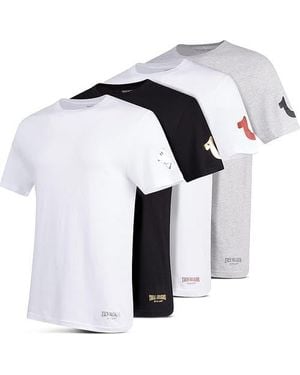 True Religion Undershirts Crew Neck T-Shirts For 4 Pack - Black