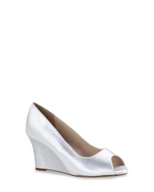Touch Ups Nicole Peep Toe Wedge Pump - White