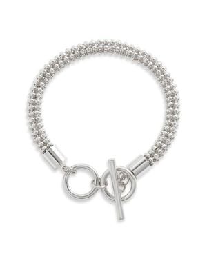 Open Edit Ball Chain Toggle Bracelet - White