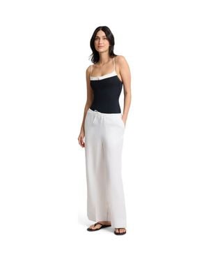Onia Air Linen Drawstring Wide Leg Pant - White