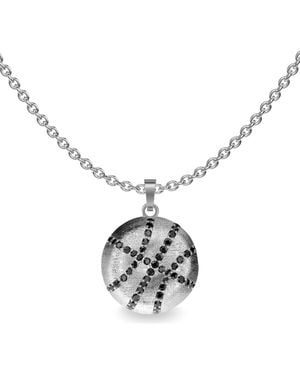 Paskal The Basketball Crooked Ball Diamond Pavé Necklace - Metallic