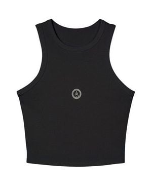 Akalia Tina Micro Rib Racer Tank Top - Black