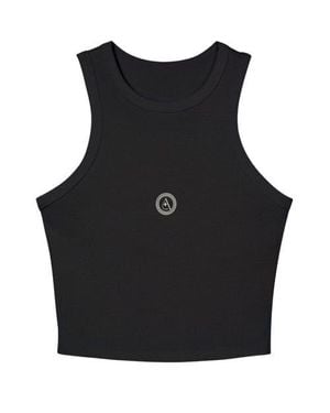 Akalia Tina Micro Rib Racer Tank Top - Black