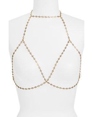 VIDAKUSH Cubic Zirconia Station Body Chain - White