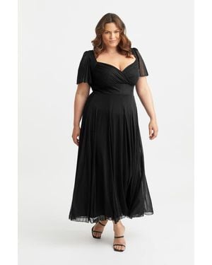 Scarlett & Jo Kemi Solid Bolero Wrap Bodice Maxi Gown - Black
