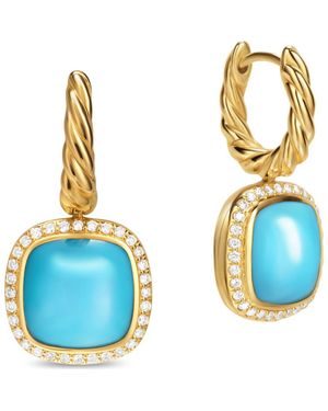 David Yurman Albion Drop Earrings 18K With Diamonds - Blue