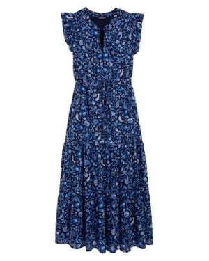 Vineyard Vines Floral Print Maxi Dress - Blue