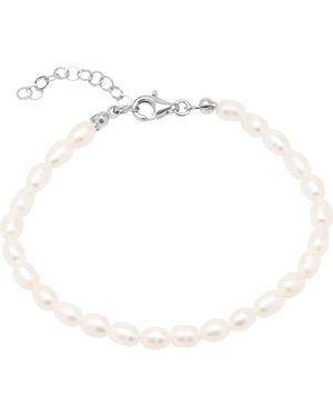 Spero London Natural Freshwater Real Seed Pearl Strand Bracelet - White