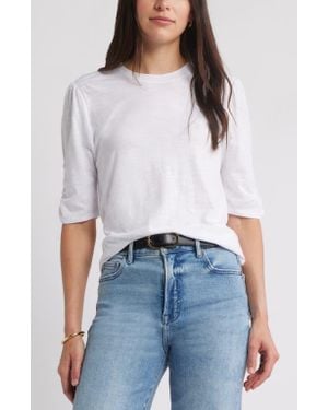 Caslon Puff Sleeve Cotton Blend T-Shirt - White