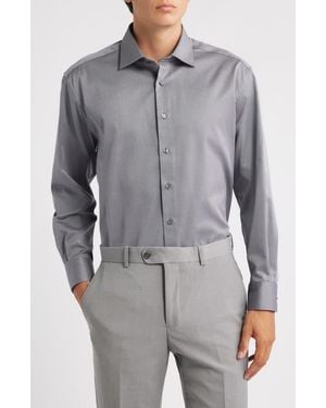Eterna Cover Modern Fit Non-Iron Cotton Cover Shirt - Gray